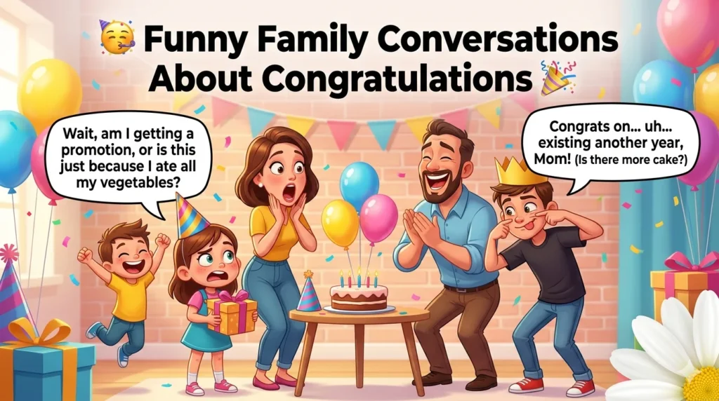 Funny Family Conversations About Congratulations