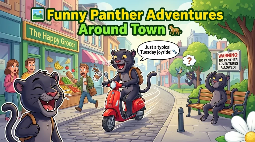 Funny Panther Adventures Around Town