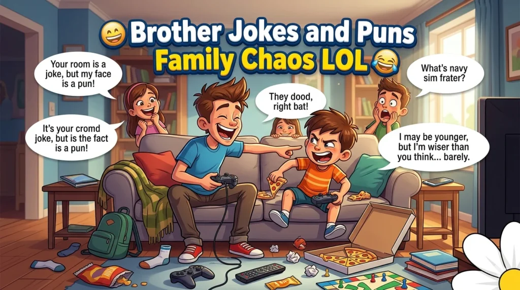 Brother Jokes and Puns Family Chaos LOL