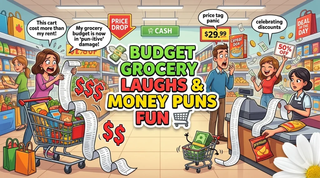 Budget Grocery Laughs & Money Puns Fun