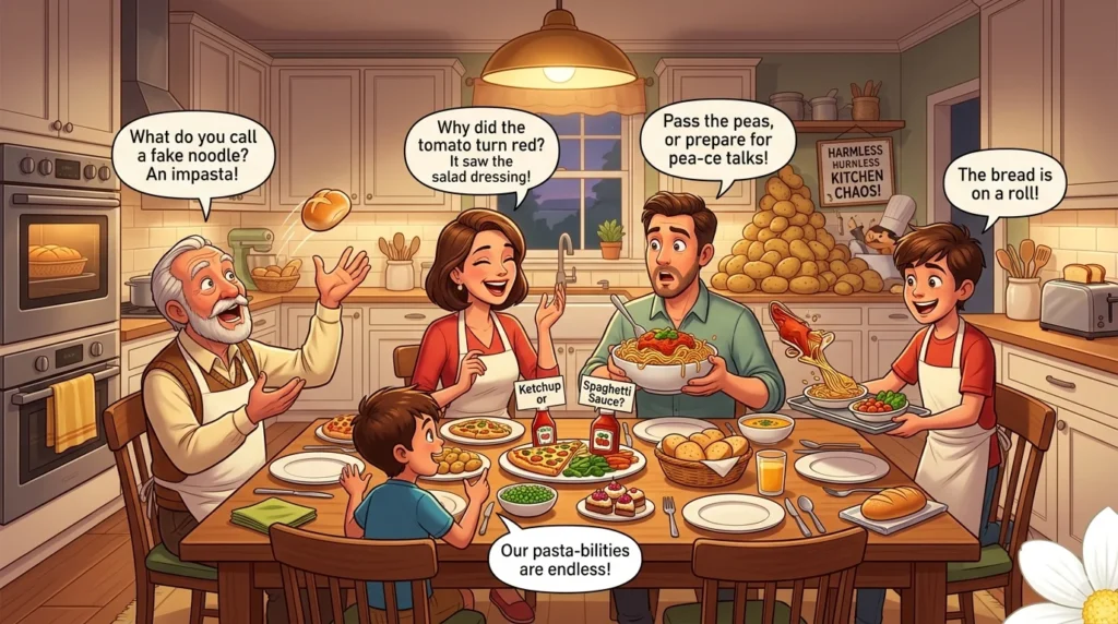 Family Dinner Jokes and Puns Kitchen Chaos Edition