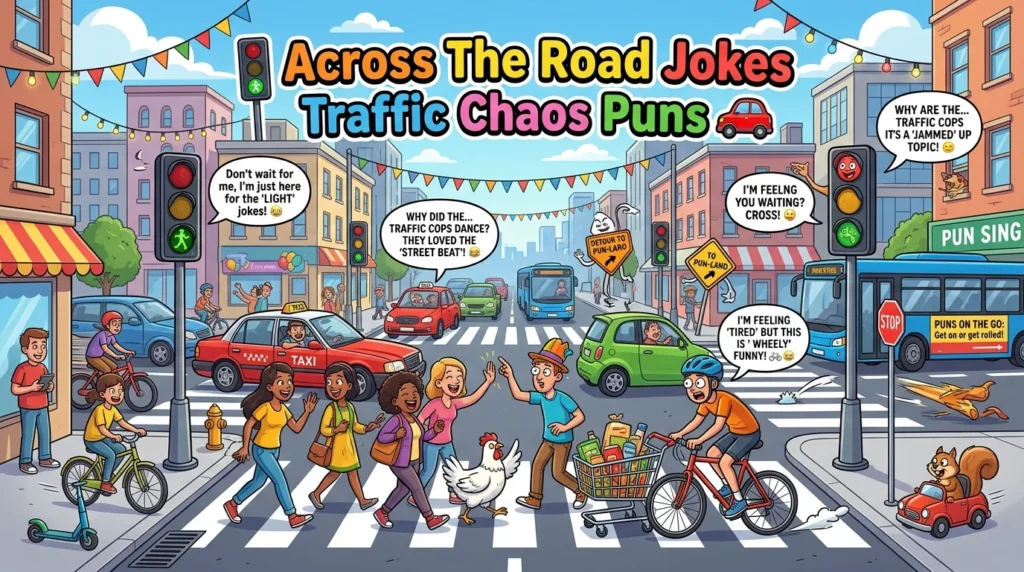 Across The Road Jokes Traffic Chaos Puns