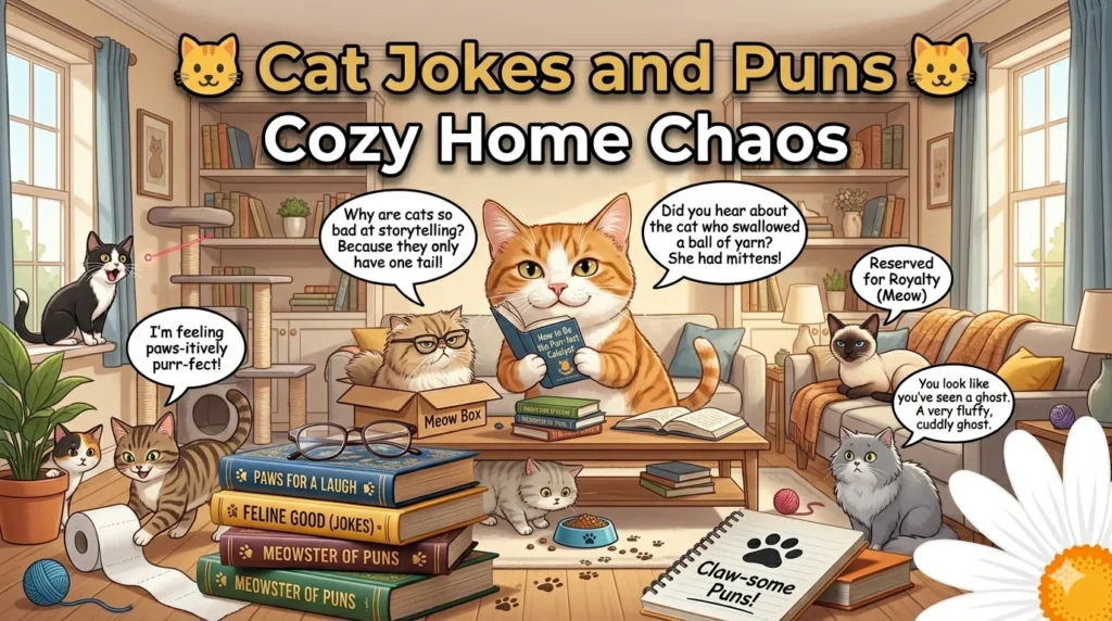Cat Jokes and Puns Cozy Home Chaos