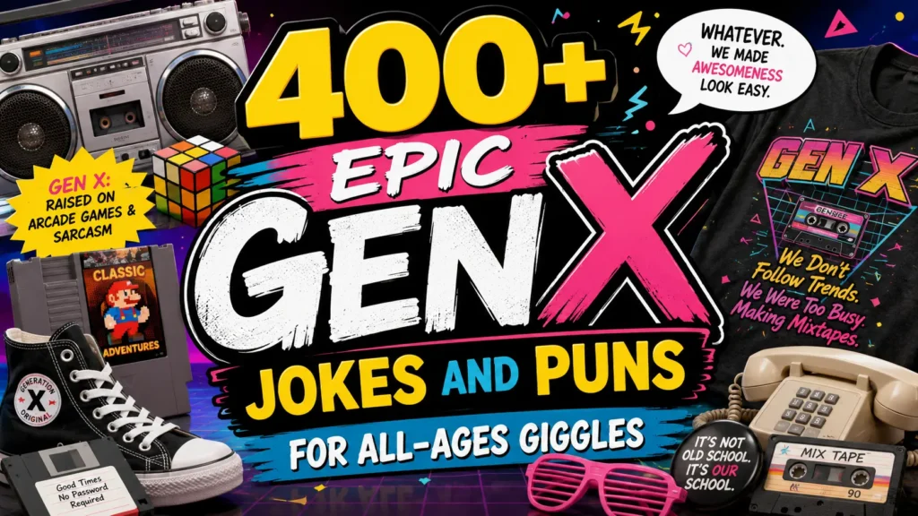 Epic Gen X jokes and Puns for All-Ages Giggles