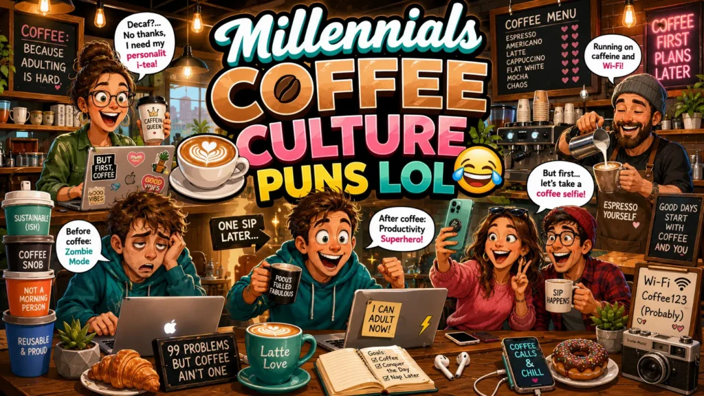 Millennials Coffee Culture Puns LOL