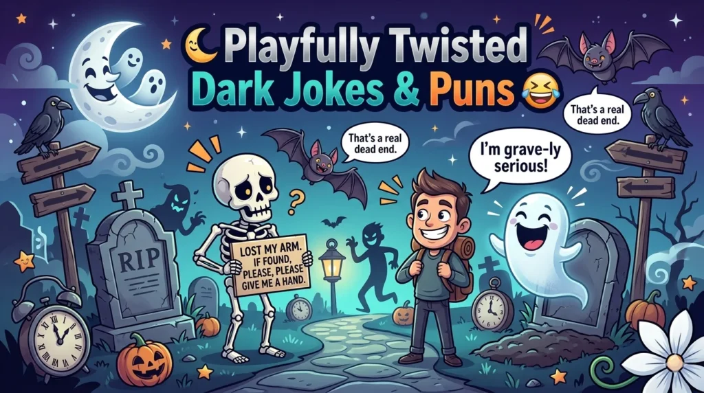Playfully Twisted Dark Jokes & Puns