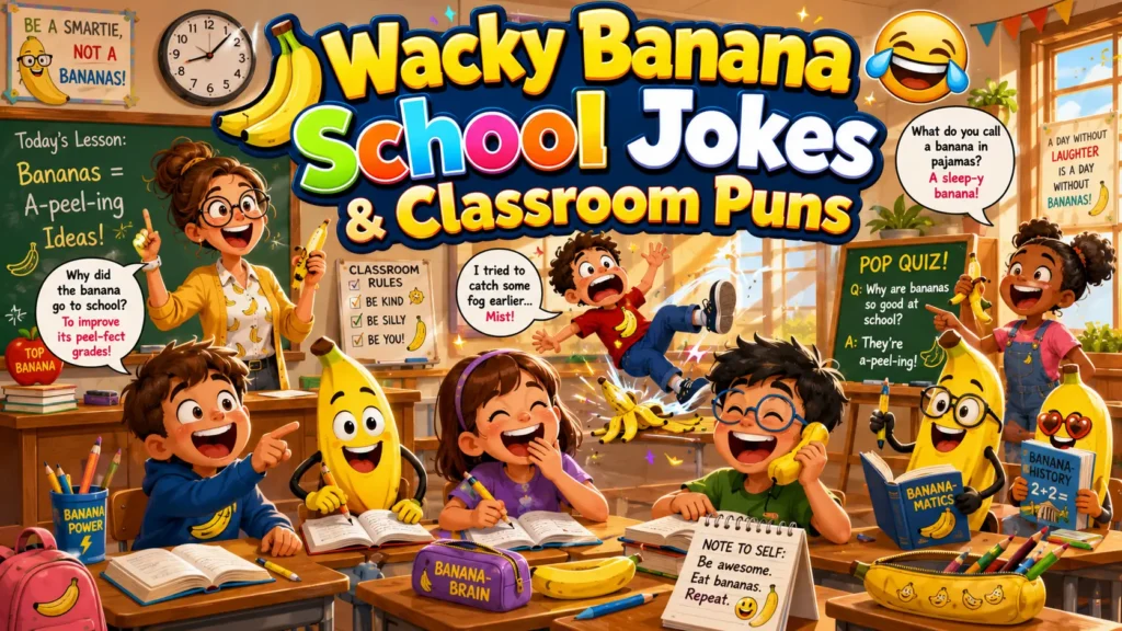Wacky Banana School Jokes & Classroom Puns