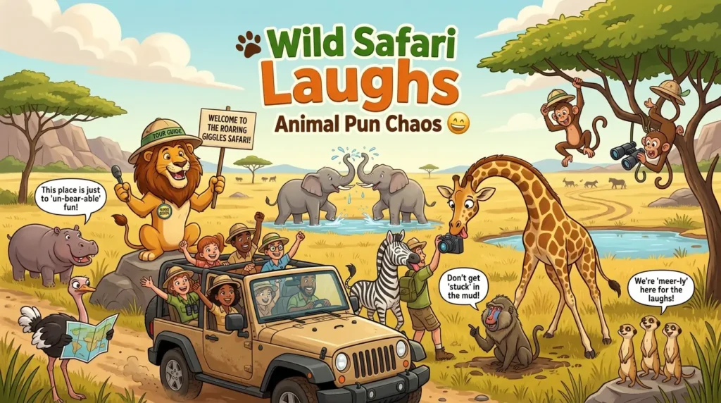 Wild Safari Laughs Animal Pun Chaos